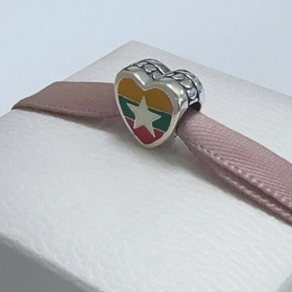 Pandora Myanmar Flag Exclusive Charm Bead - Picture 1 of 4